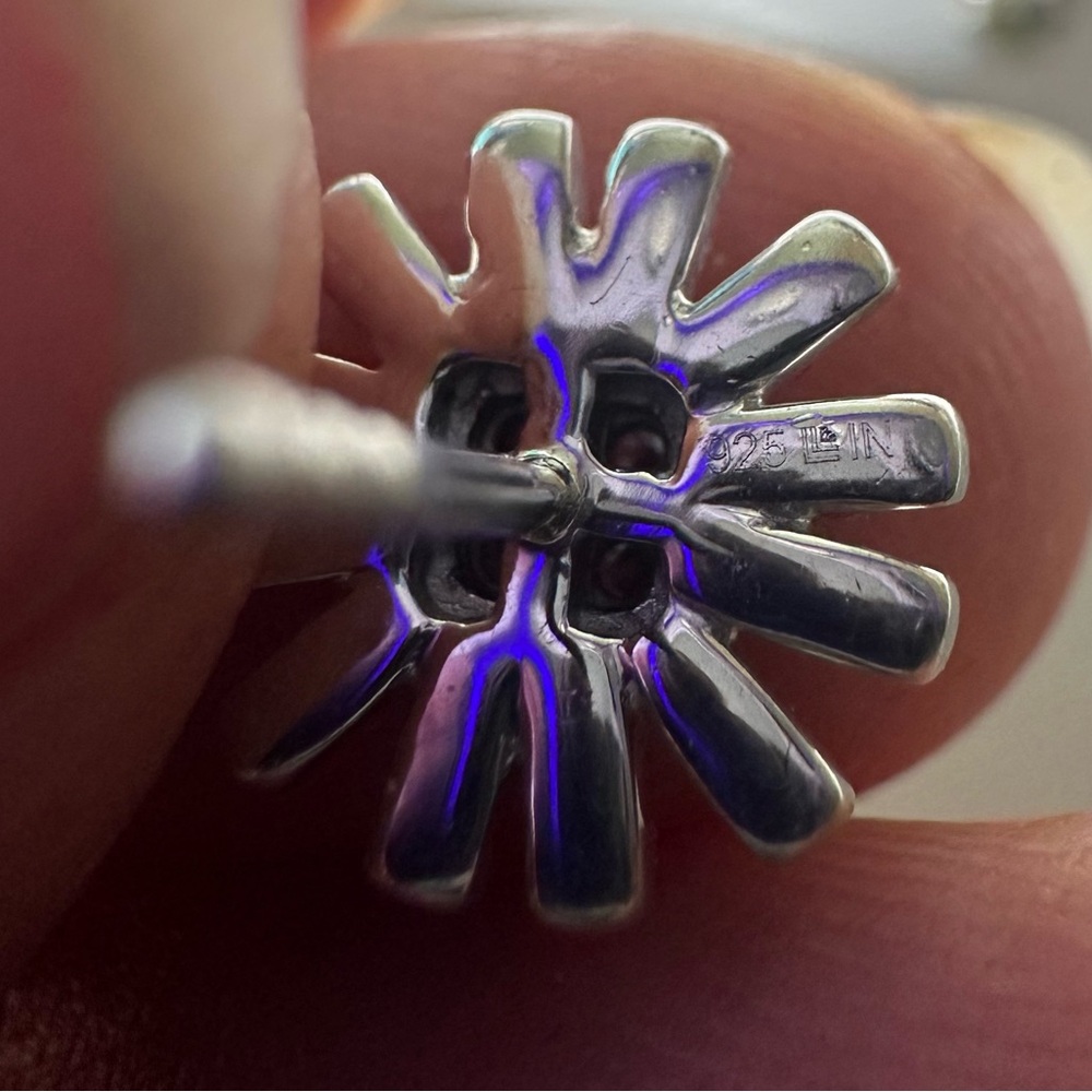 Colleen Lopez Sterling Silver Diamond Sunburst Earrings 0.25ctw - Picture 7 of 14